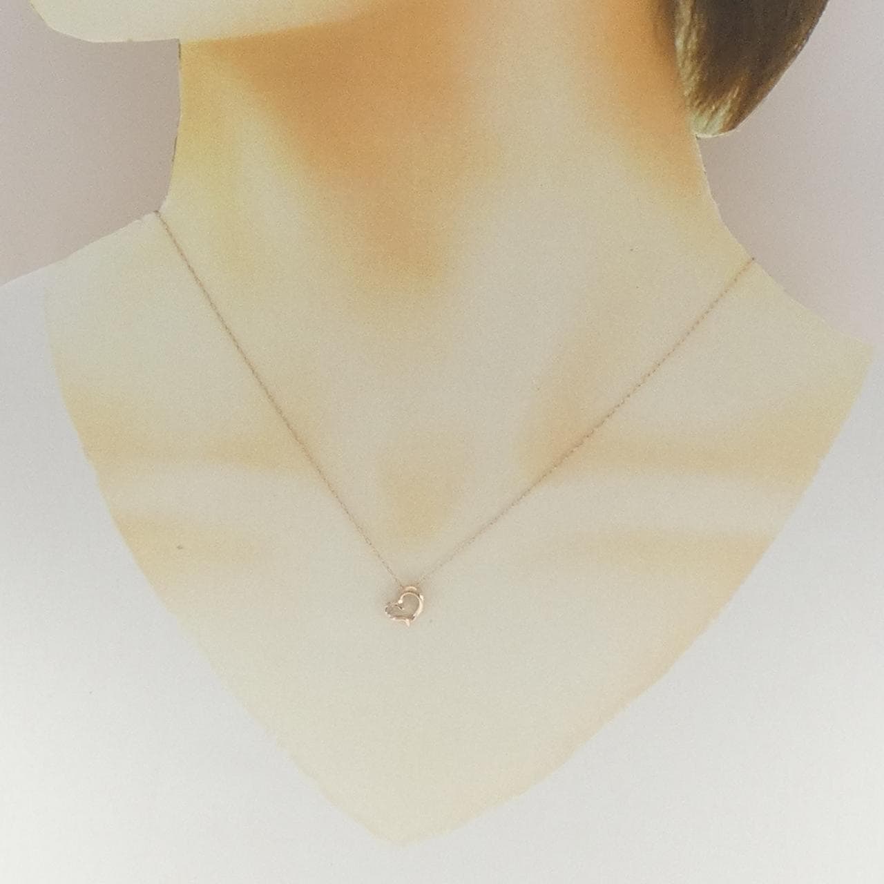 K10PG ハート ダイヤモンド ネックレス 0.02CT