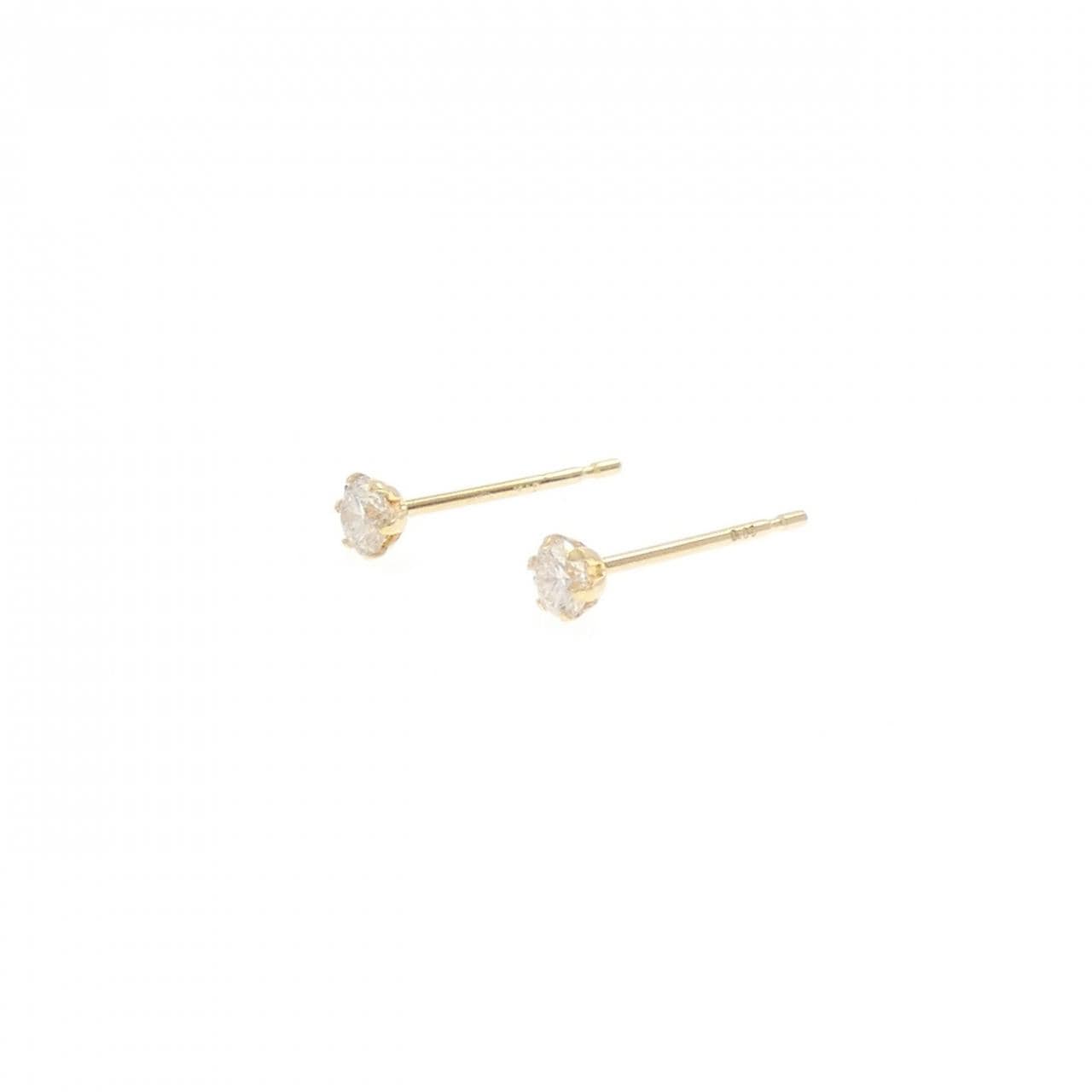 K18YG ソリティア ダイヤモンド ピアス 0.10CT
