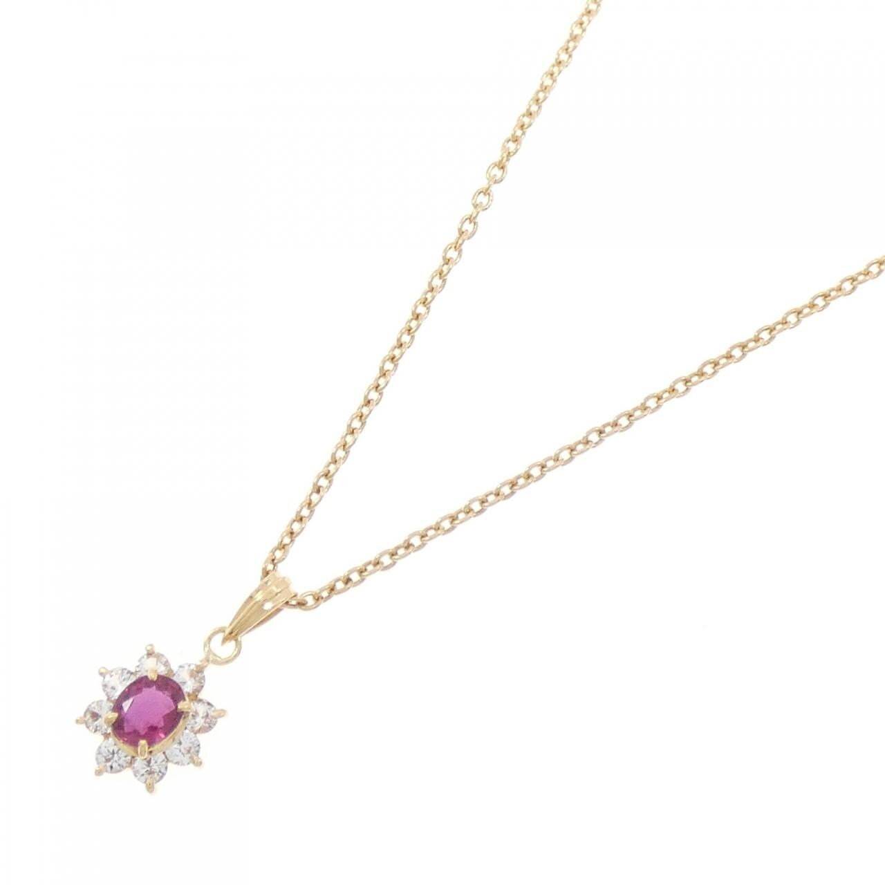 K18YG Ruby Necklace 0.33CT