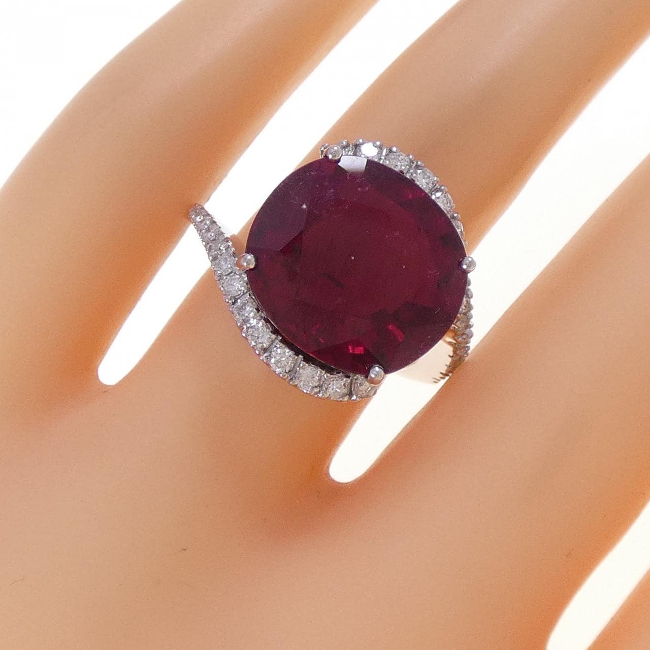 750WG ルベライトトルマリン リング 9.87CT