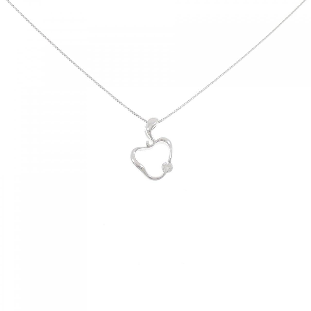 K14WG アップル ダイヤモンド ネックレス