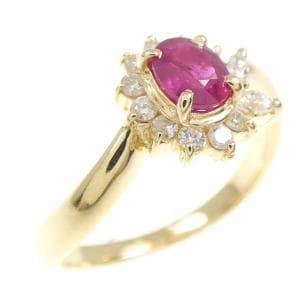 K18YG ルビー リング 0.44CT