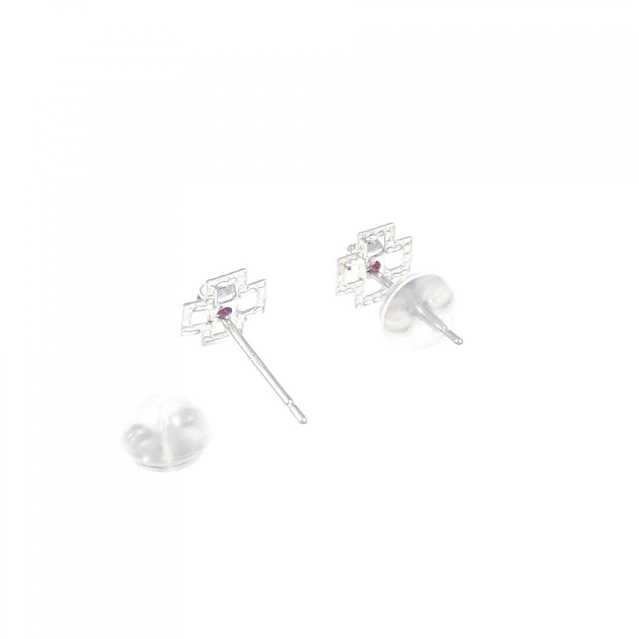 K18WG ガーネット ピアス