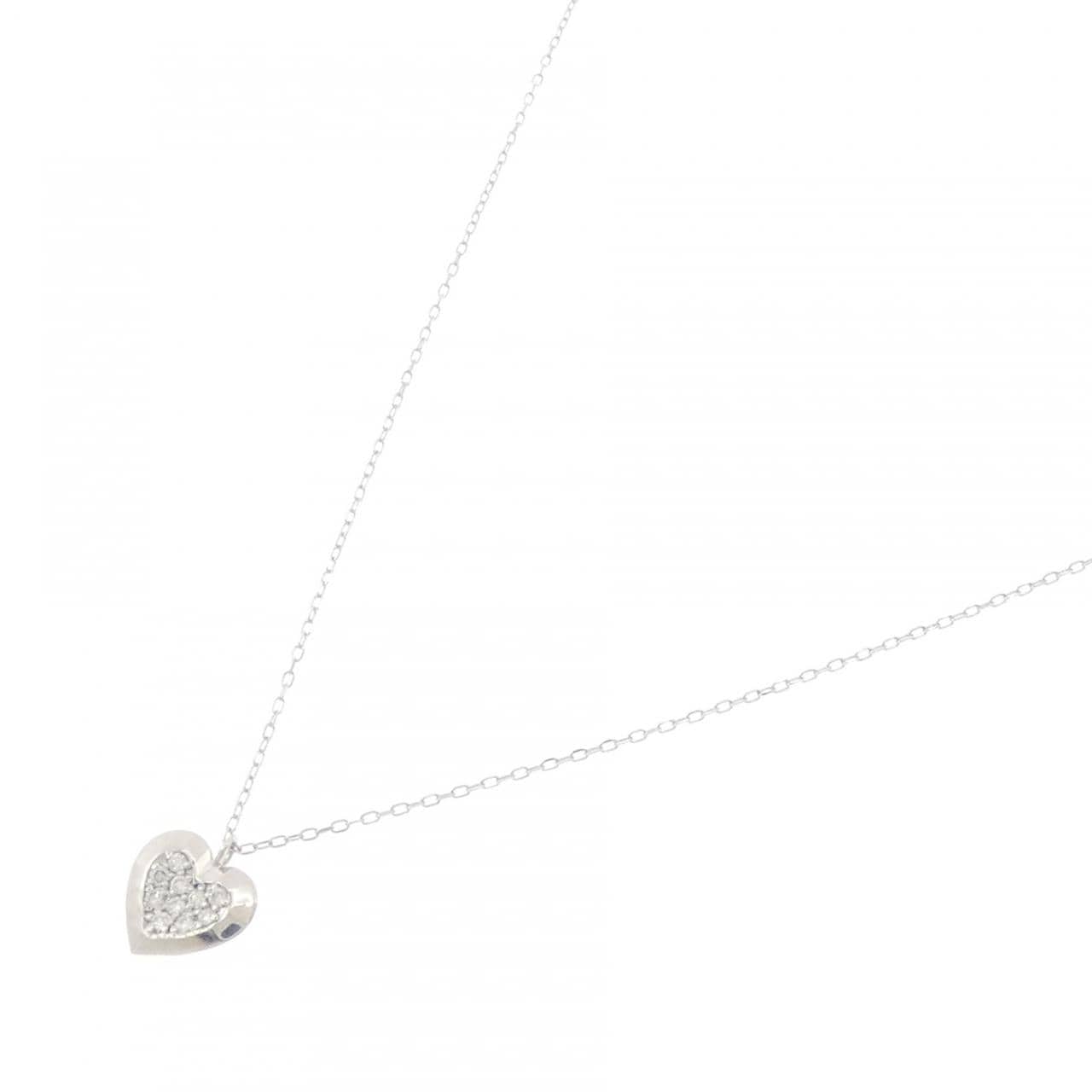 K10WG ハート ダイヤモンド ネックレス 0.06CT