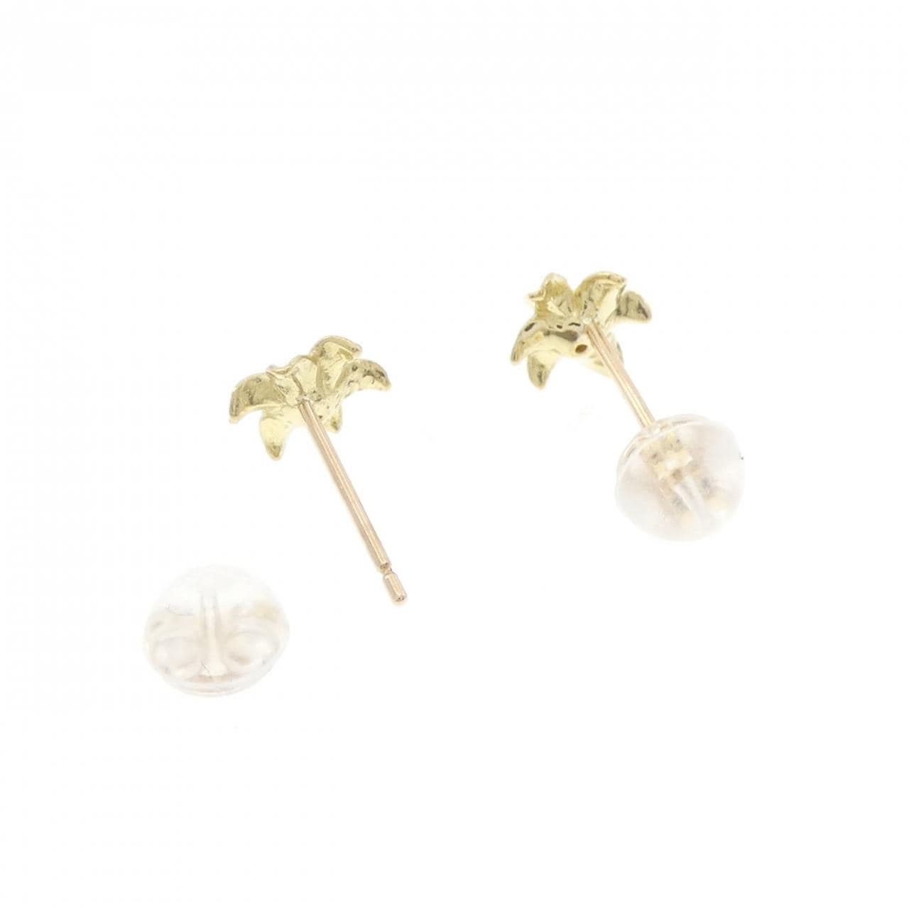 K18YG 花朵鑽石耳環 0.02CT