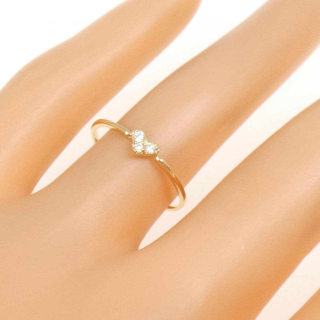 【リメイク】K18YG ハート ダイヤモンド リング 0.05CT