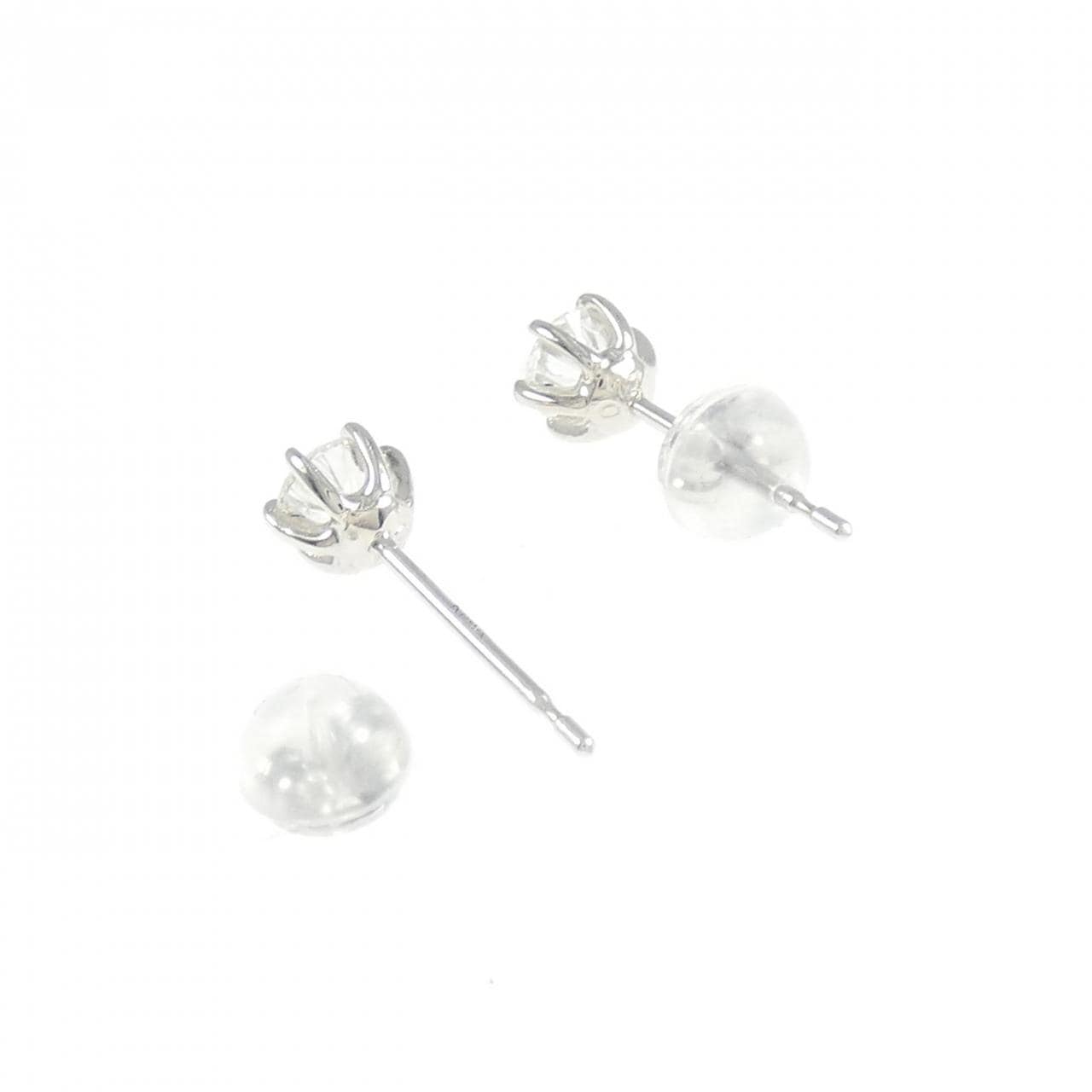 K14WG ソリティア ダイヤモンド ピアス 0.54CT