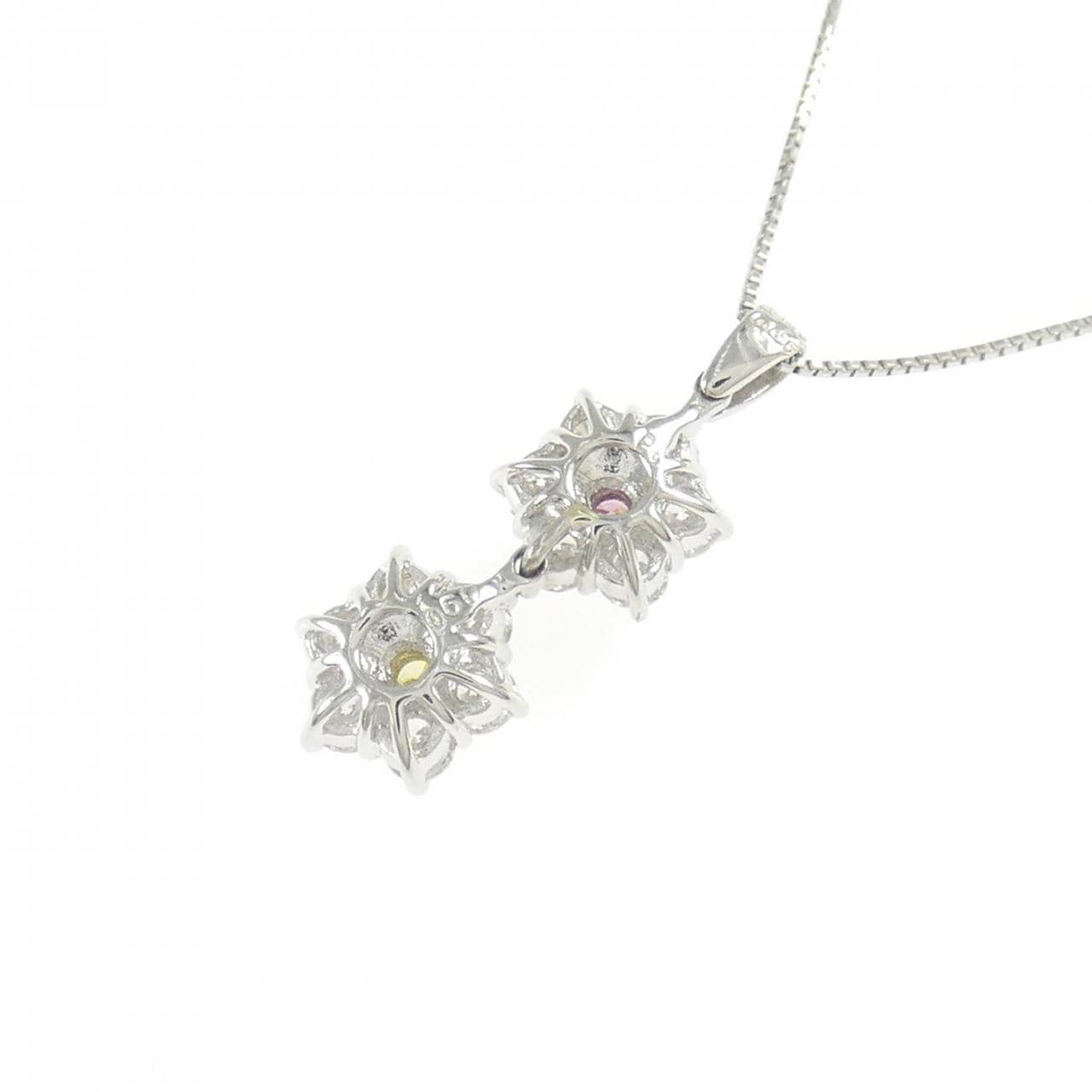 PT/PT850 ダイヤモンド ネックレス 0.046CT FIPP SI2/FIY I1