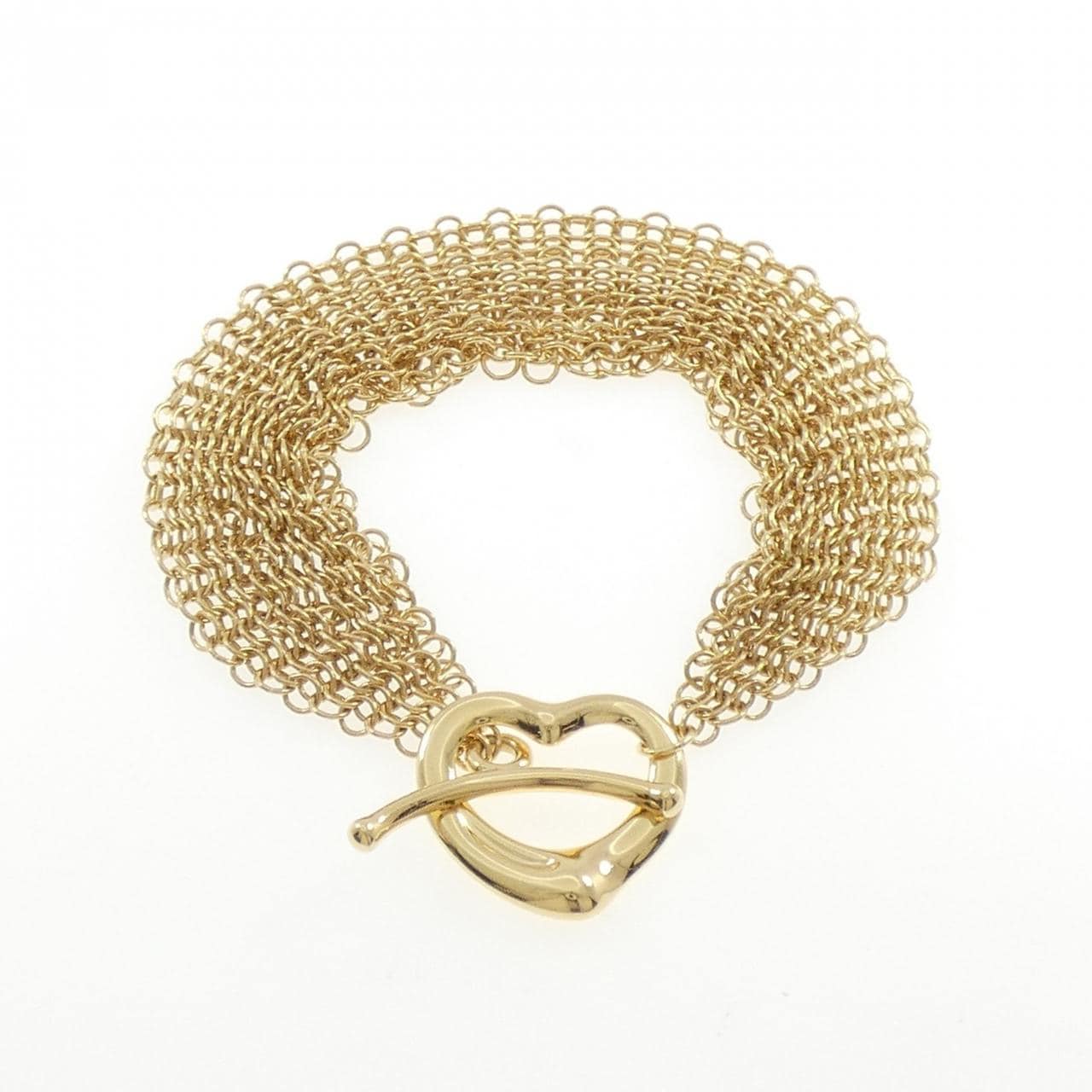 ティファニー オープンハート トグル メッシュ ブレスレット