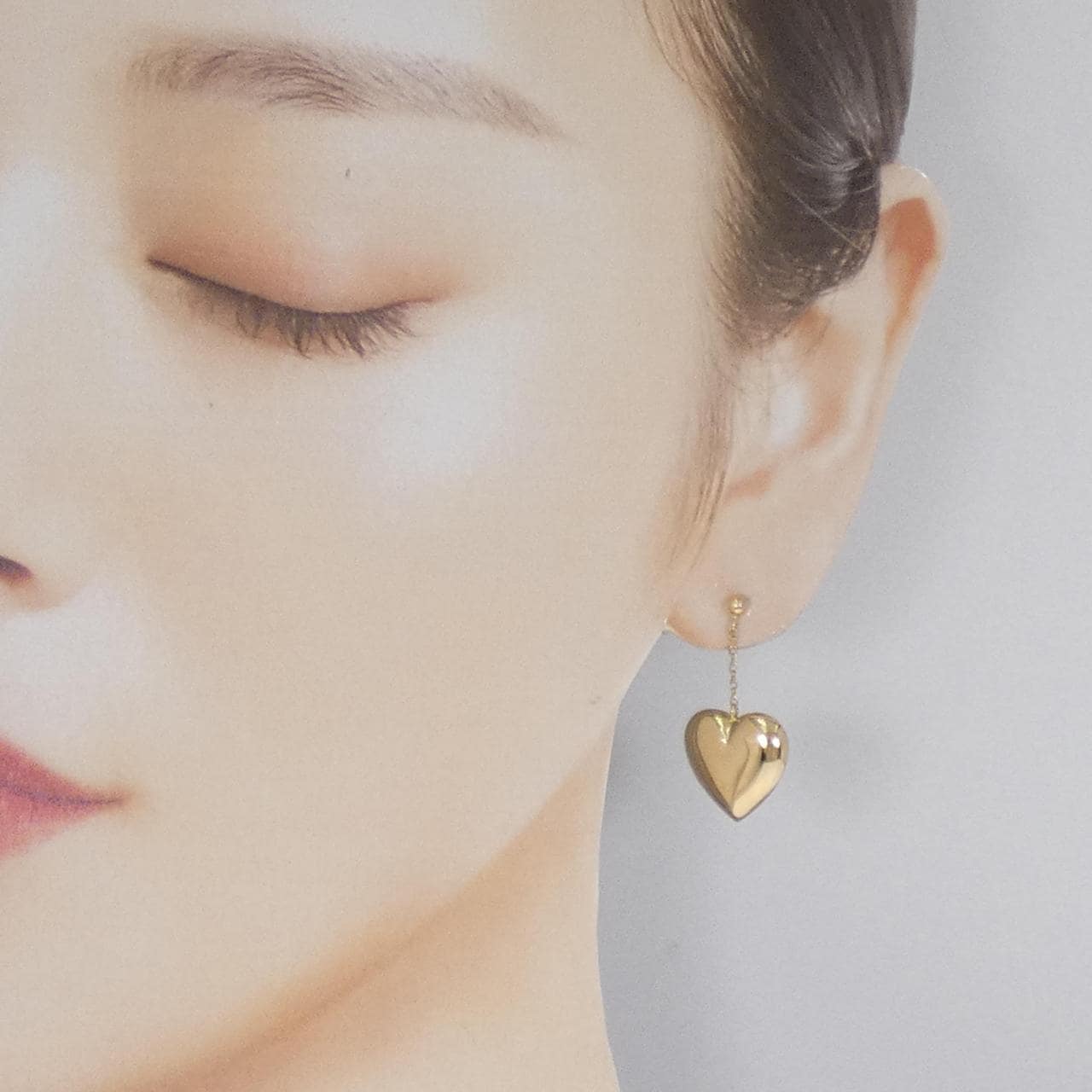 K18YG ハート ピアス