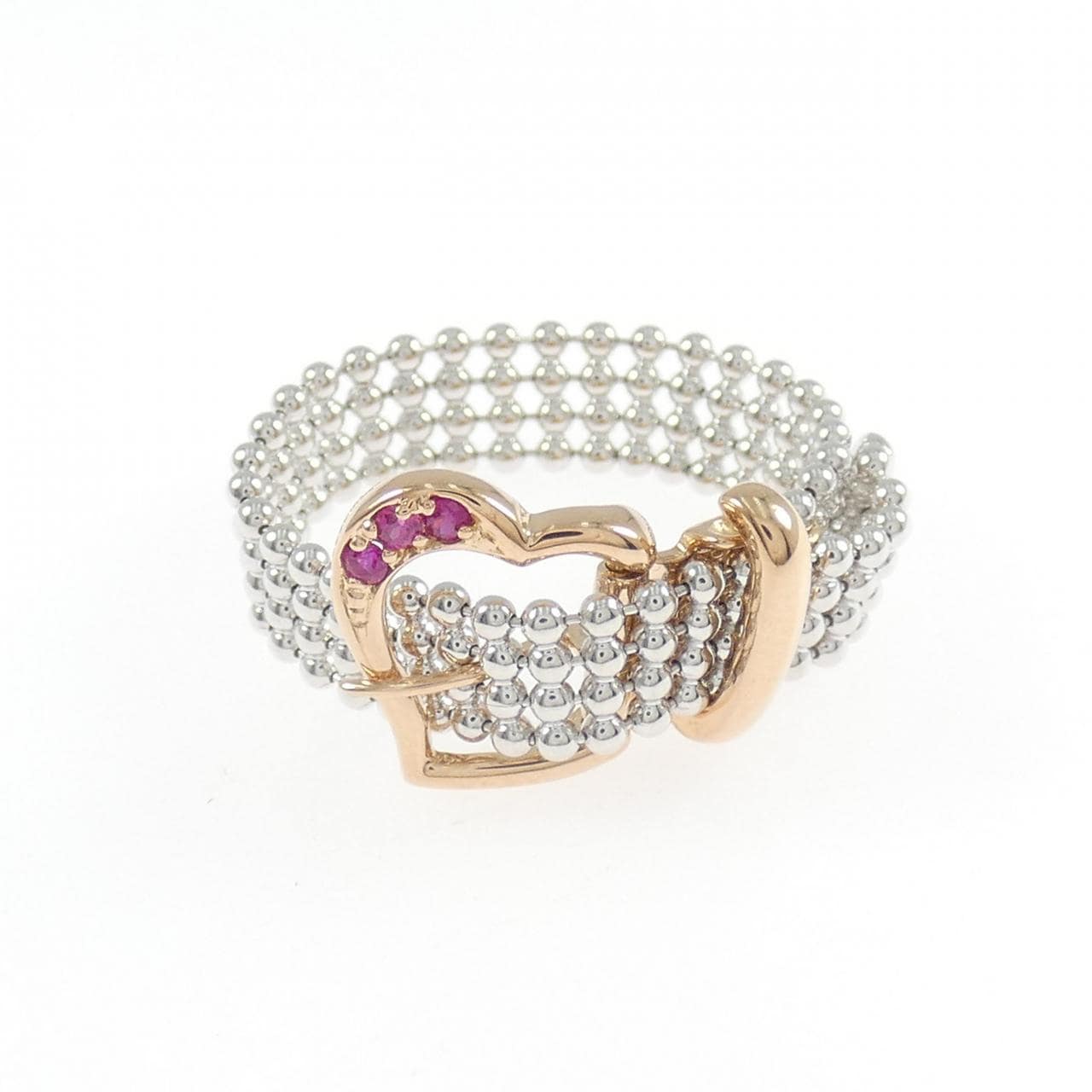 K18WG/K18PG ハート ルビー リング 0.05CT