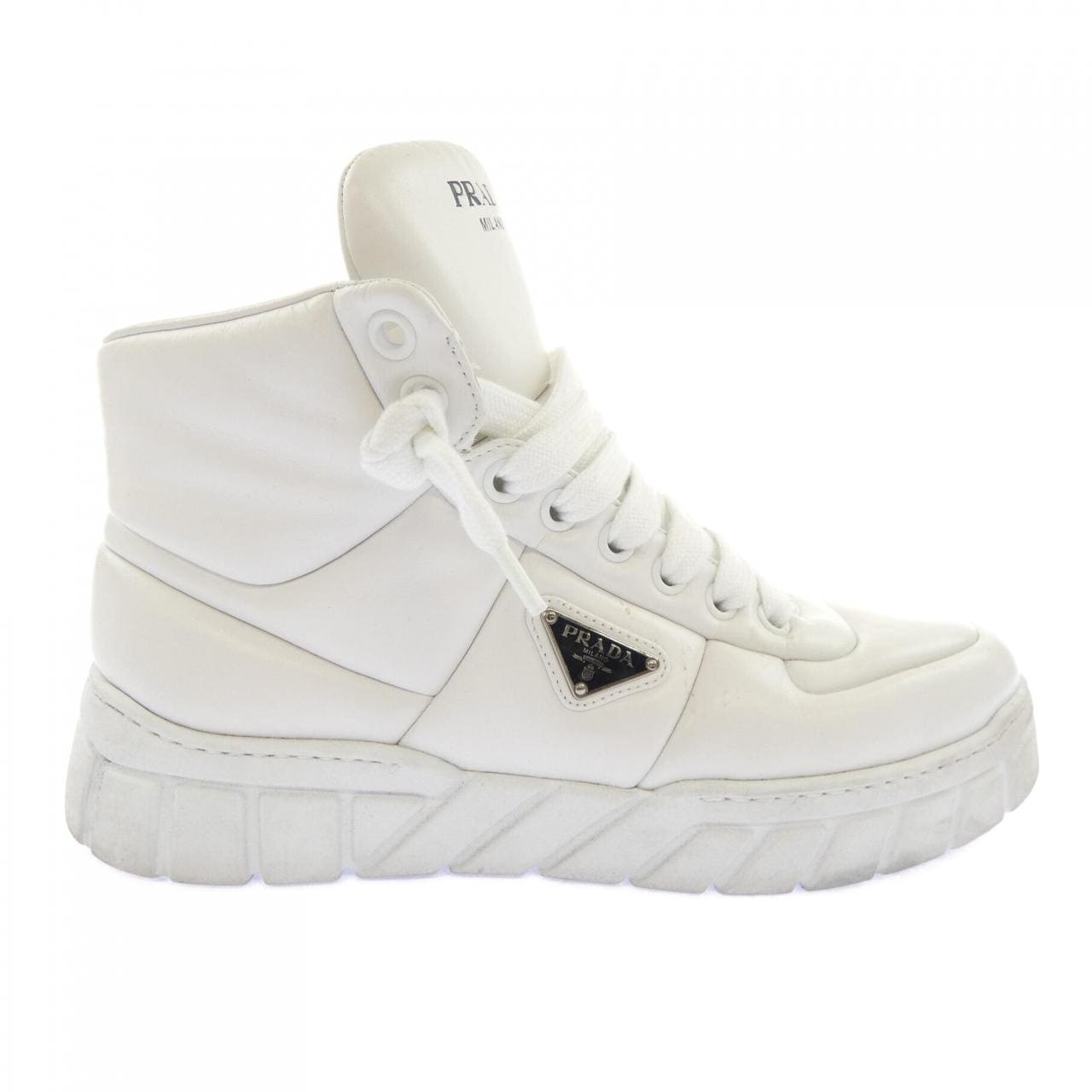 プラダ PRADA パデッドナッパレザー ハイトップ 2TE193 トライアングルロゴ スニーカー