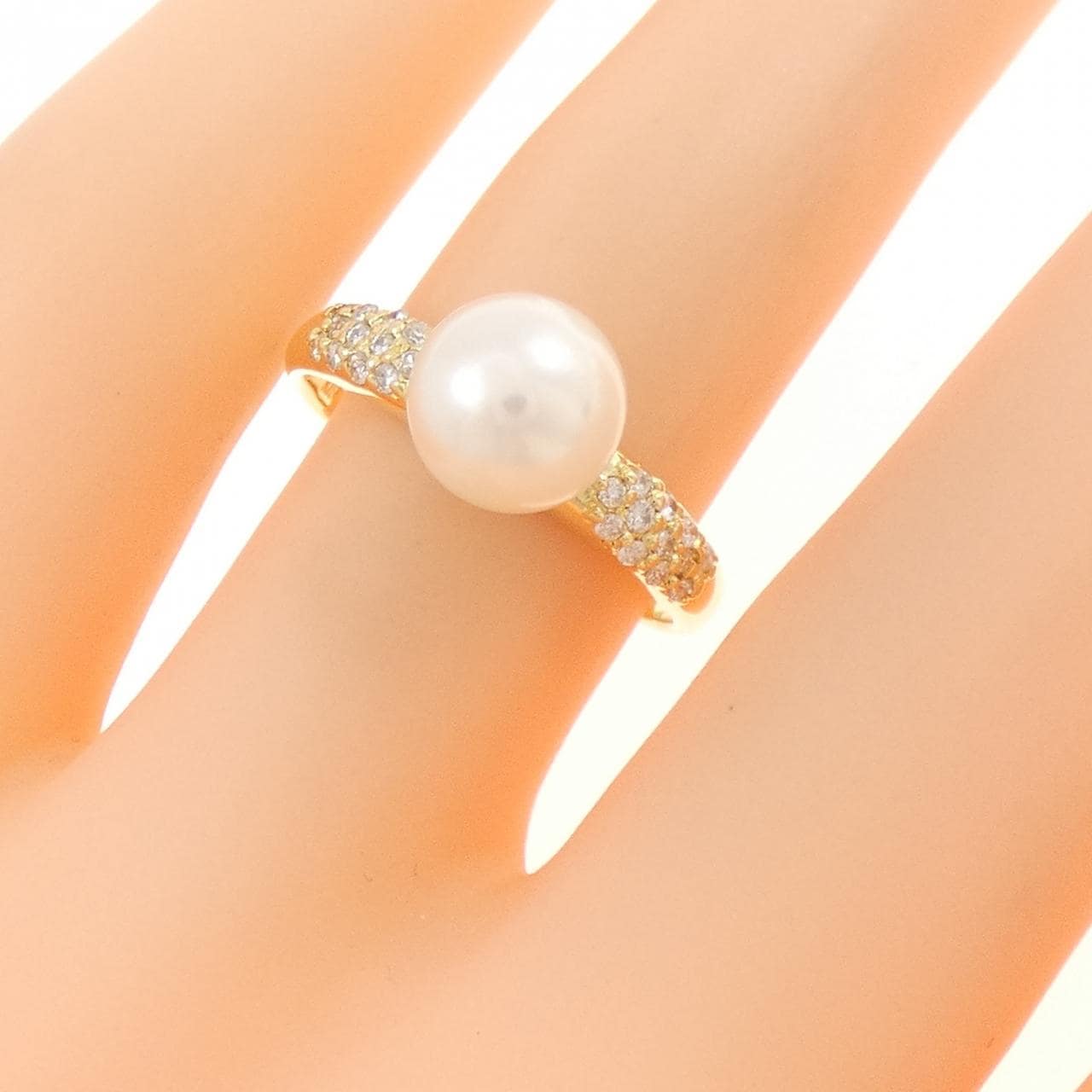 K18YG アコヤパール リング 7.3mm