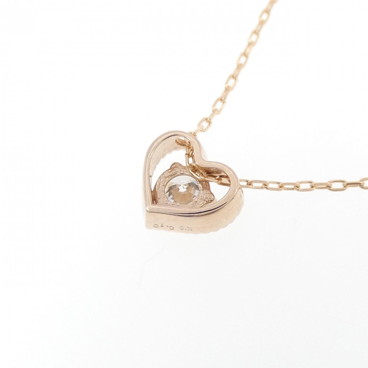 K18PG ハート ダイヤモンド ネックレス 0.10CT