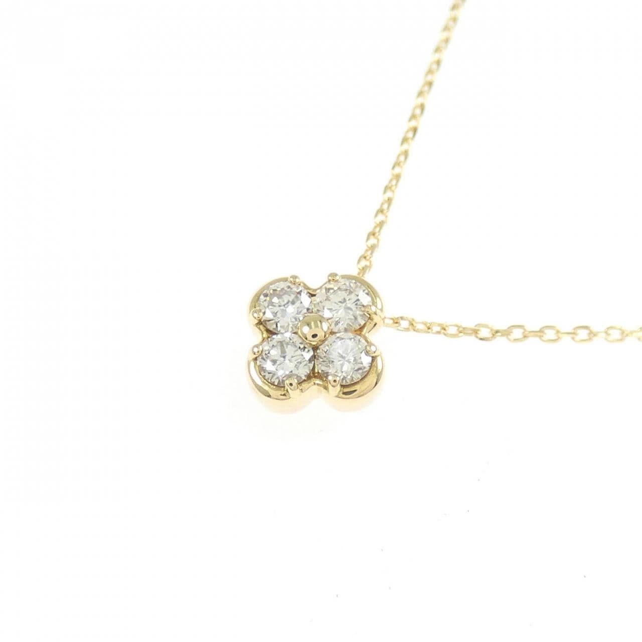 K18YG flower Diamond necklace 0.12CT