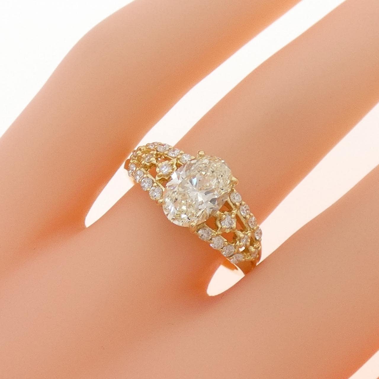 【リメイク】K18YG ダイヤモンド リング 1.51CT VLY SI2 オーバルカット