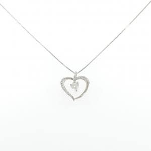 PT900/PT850 ハート ダイヤモンド ネックレス 0.210CT