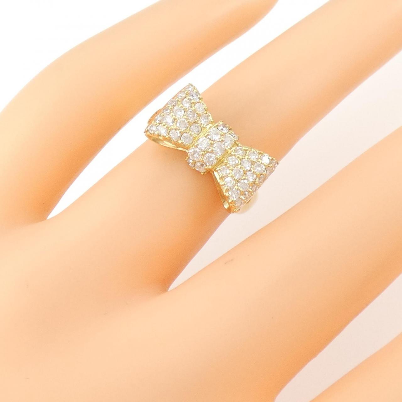 K18YG リボン ダイヤモンド リング 0.60CT