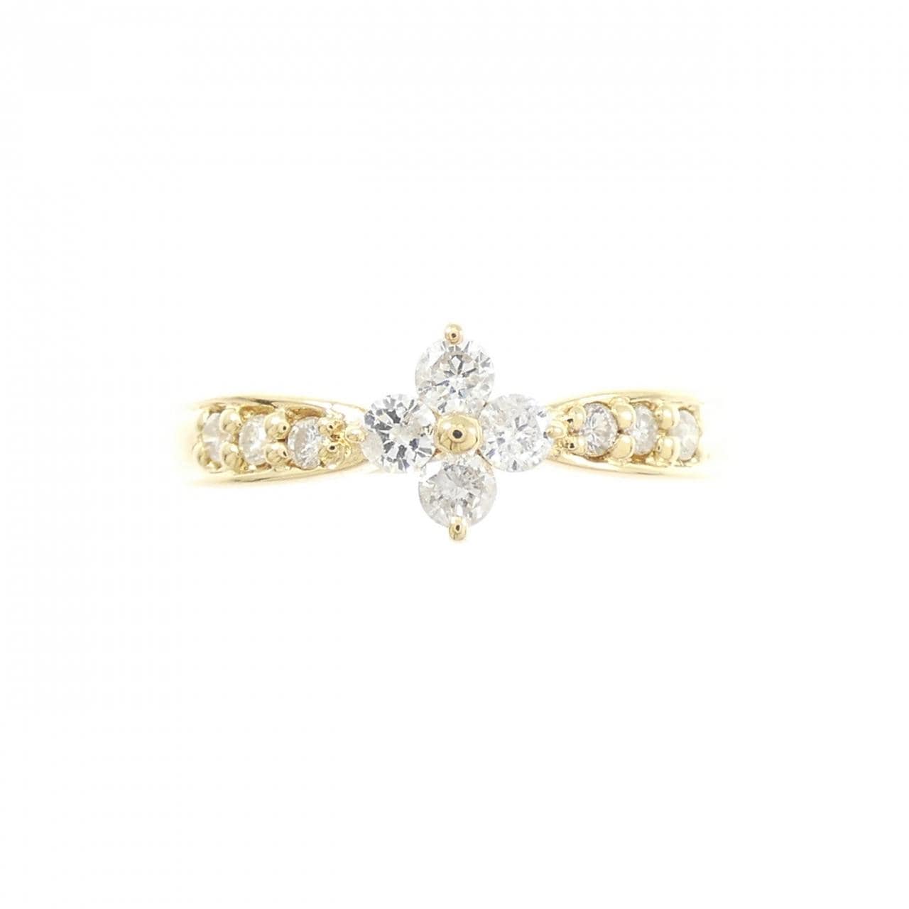 K18YG フラワー ダイヤモンド リング 0.31CT