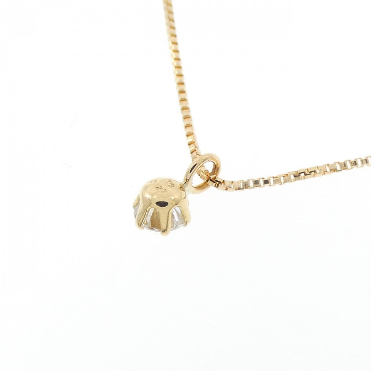 K18YG ソリティア ダイヤモンド ネックレス 0.121CT