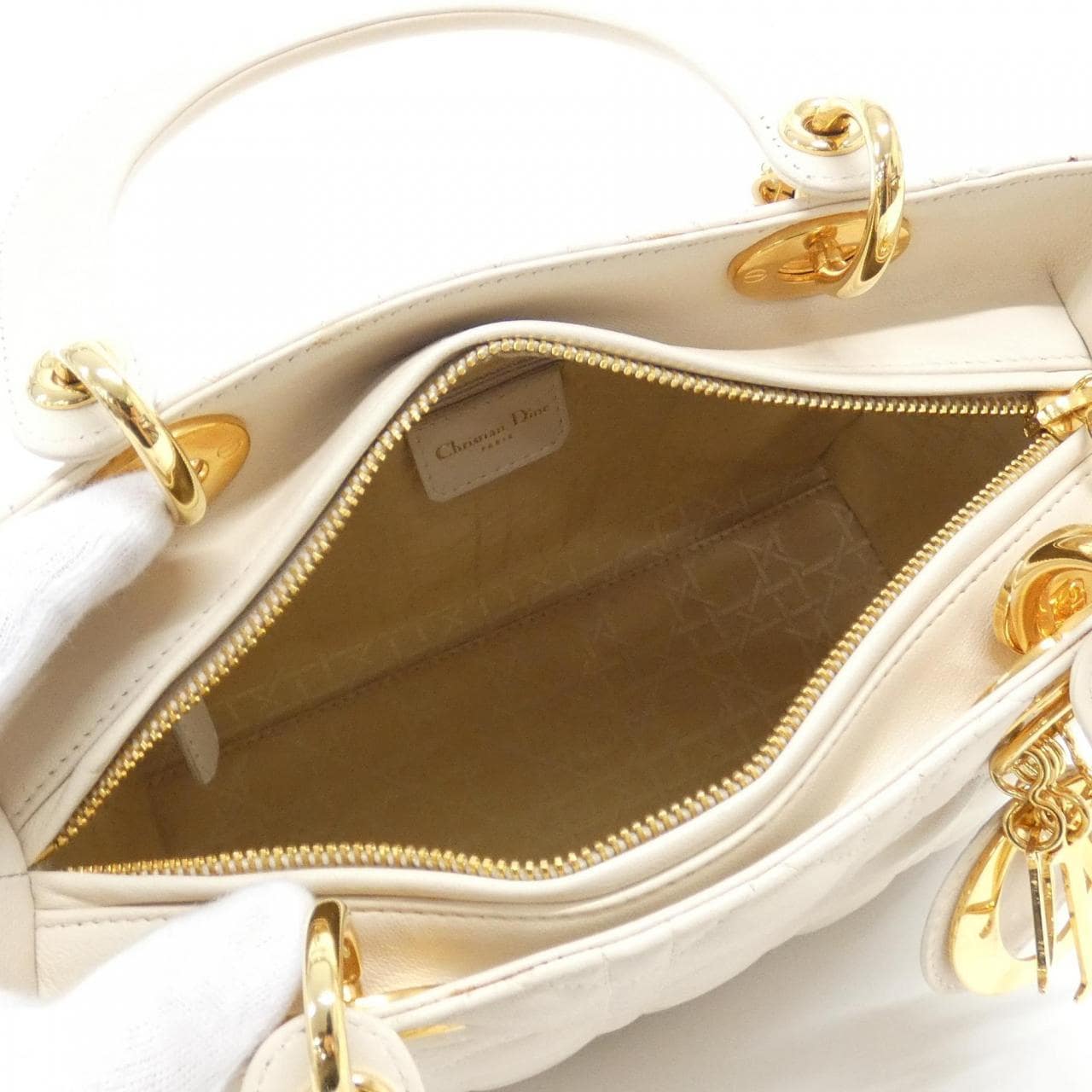 【ヴィンテージ】クリスチャンディオール レディ ディオール ミディアム CAL44550 バッグ