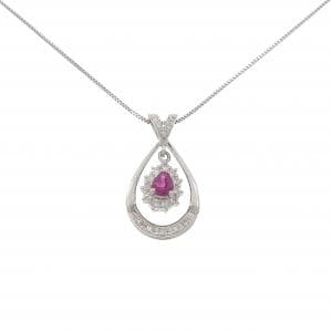 PT900/PT850 ルビー ネックレス 0.51CT