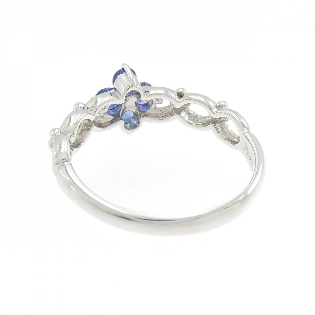 PT900花朵藍寶石戒指