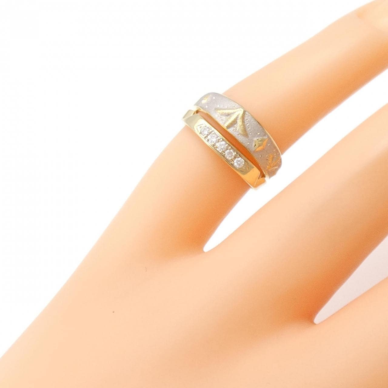 K18YG/K18WG Diamond Pinky Ring 0.05CT