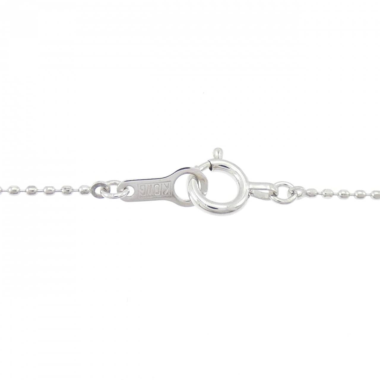 K10WG フラワー ダイヤモンド ネックレス 0.10CT