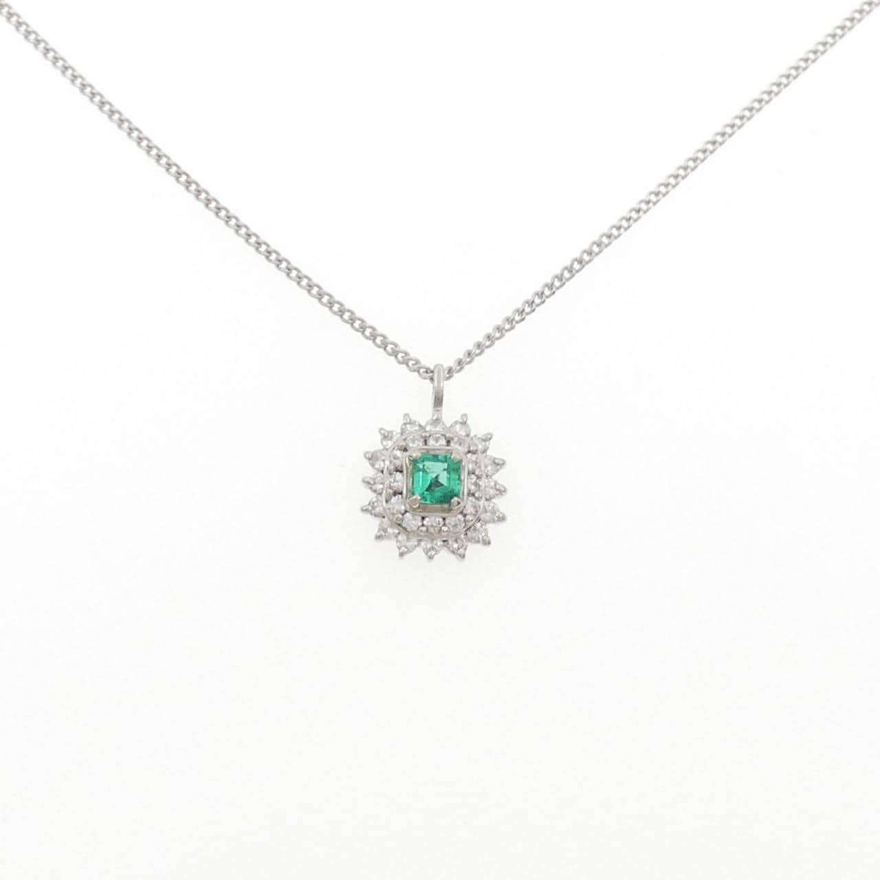 PT900/PT850 エメラルド ネックレス 0.20CT