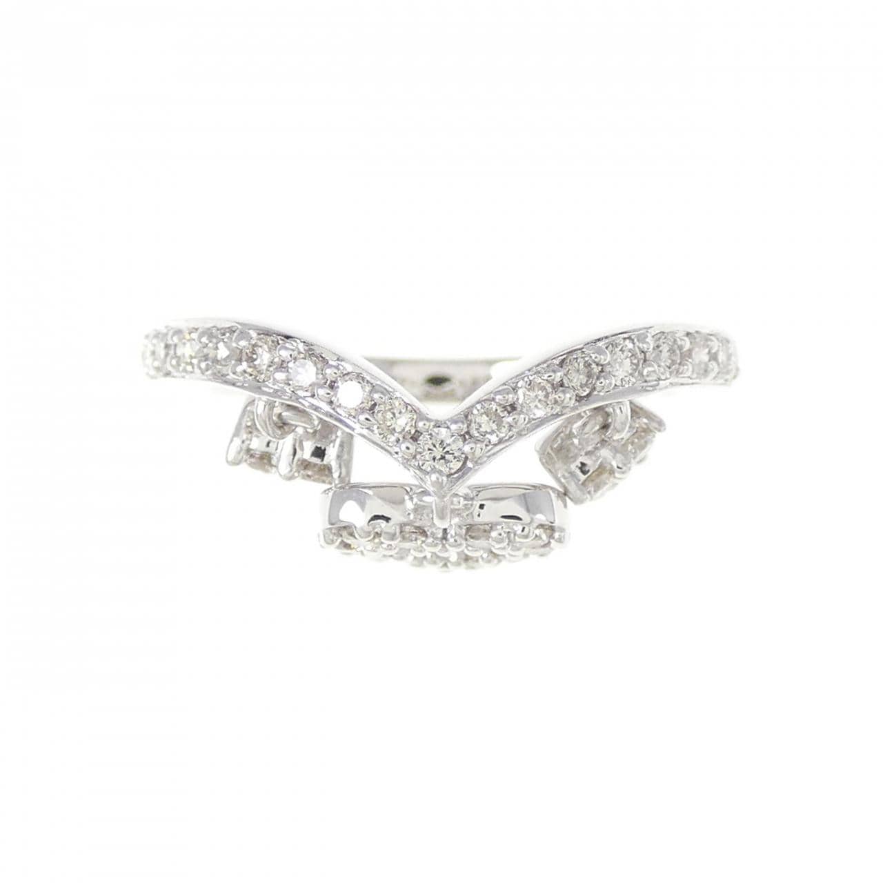 K18WG ハート ダイヤモンド リング 0.41CT