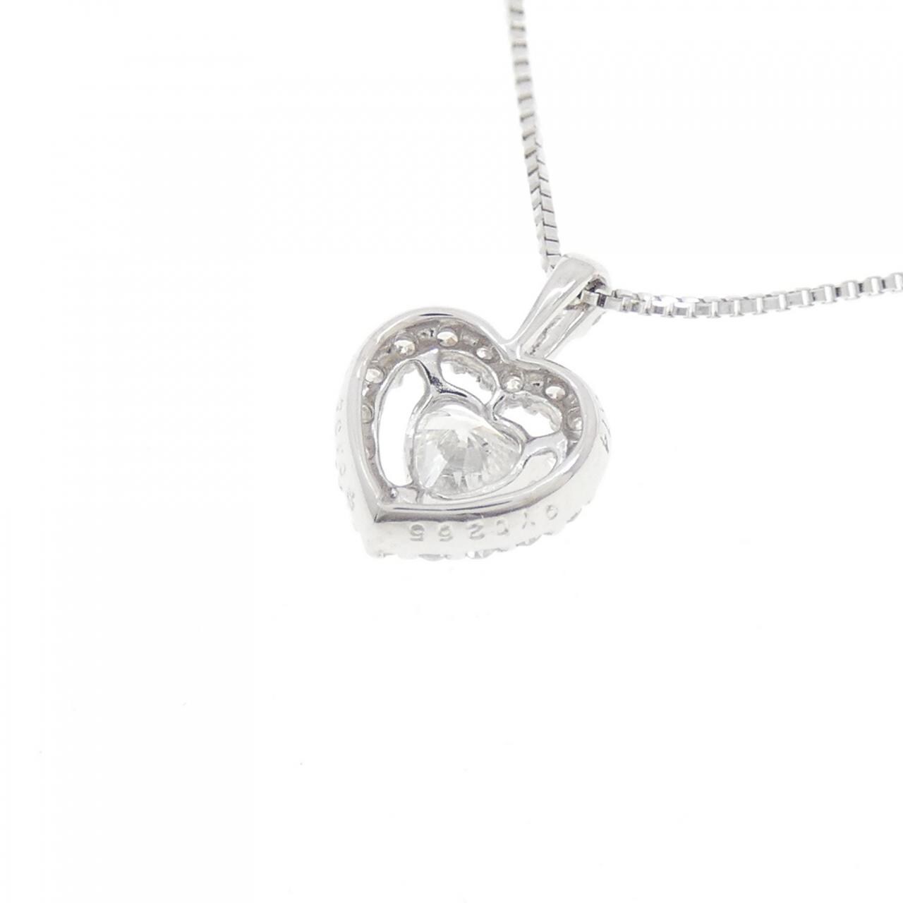 K14WG/K18WG ハート ダイヤモンド ネックレス 0.134CT