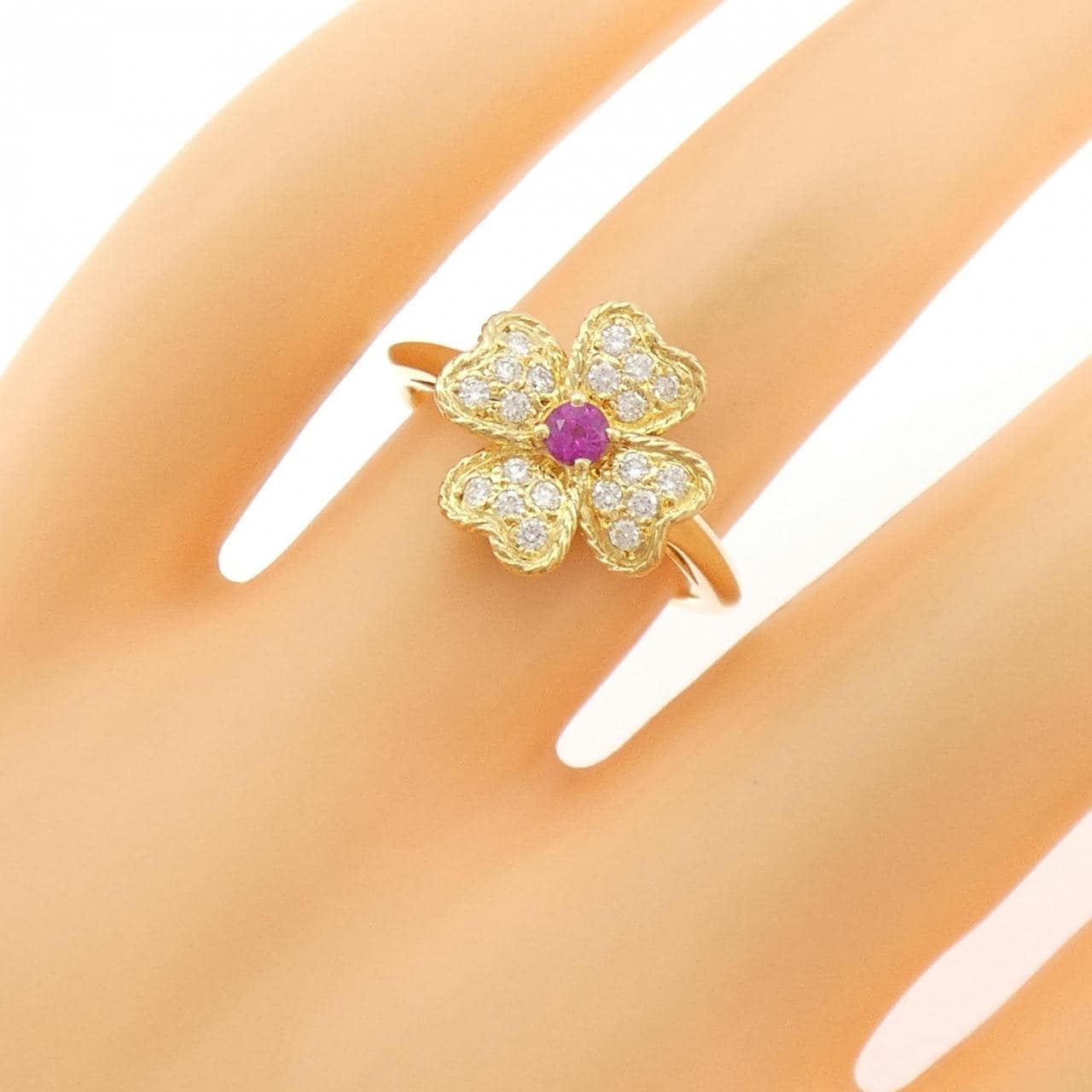 K18YG ルビー リング