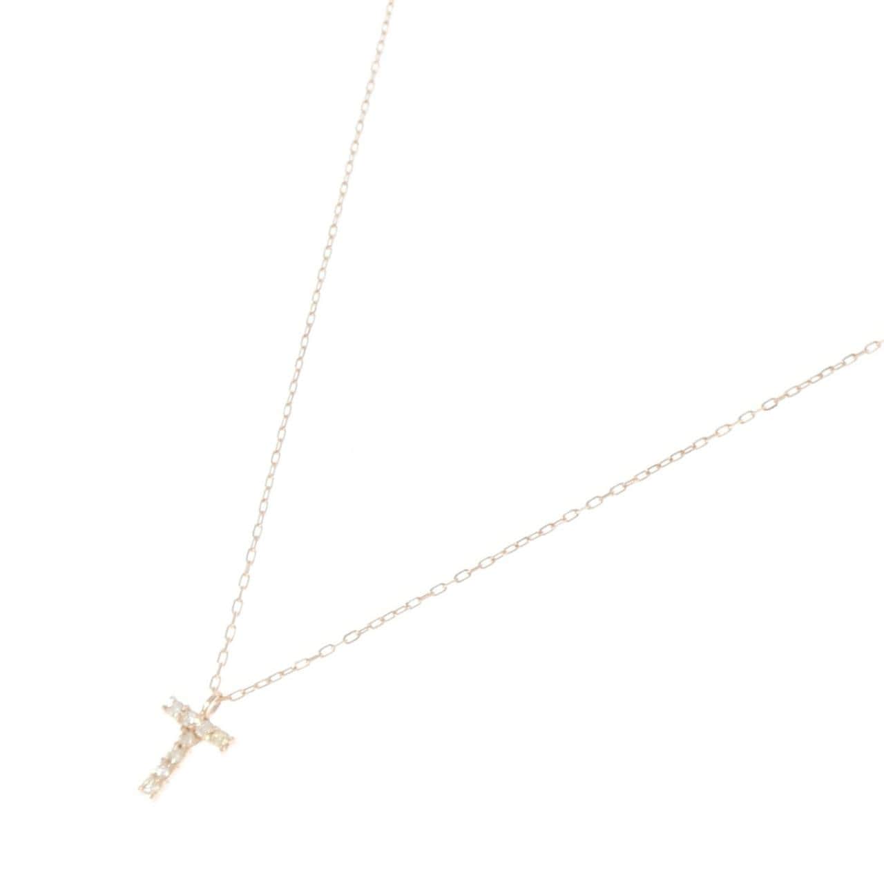 K10PG イニシャルT ダイヤモンド ネックレス 0.08CT