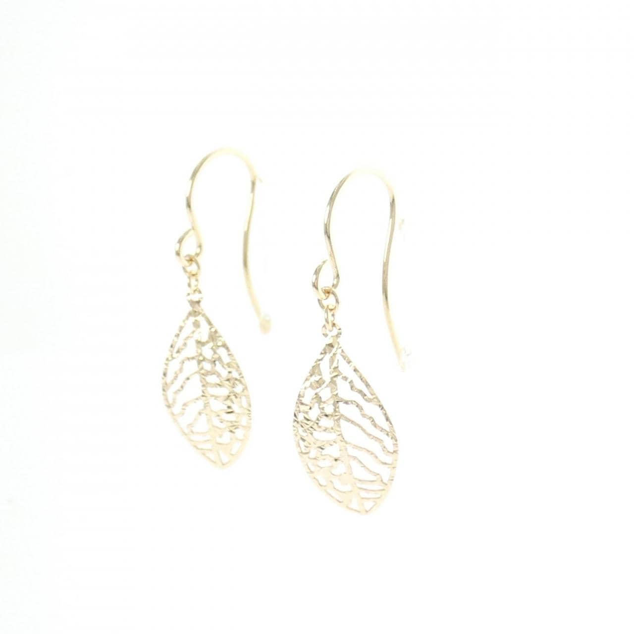 K14YG リーフ ピアス