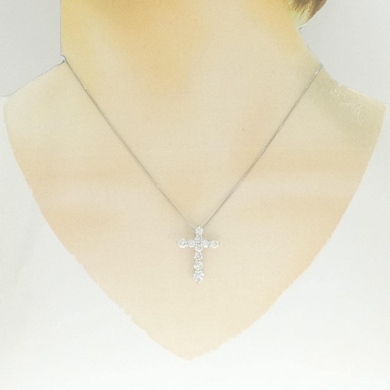 PT900/PT850 クロス ダイヤモンド ネックレス 2.00CT