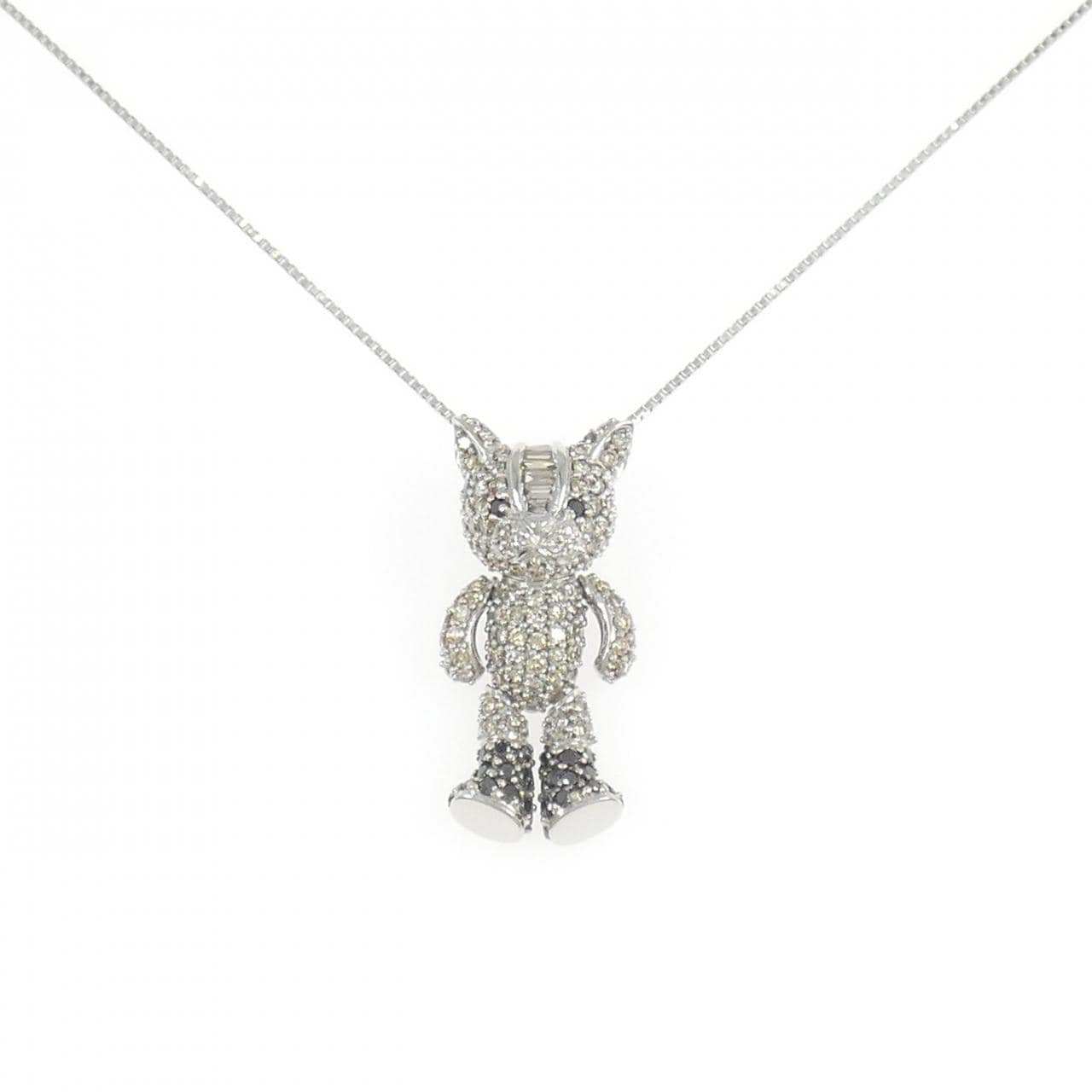 K18WG ダイヤモンド ネックレス 1.38CT
