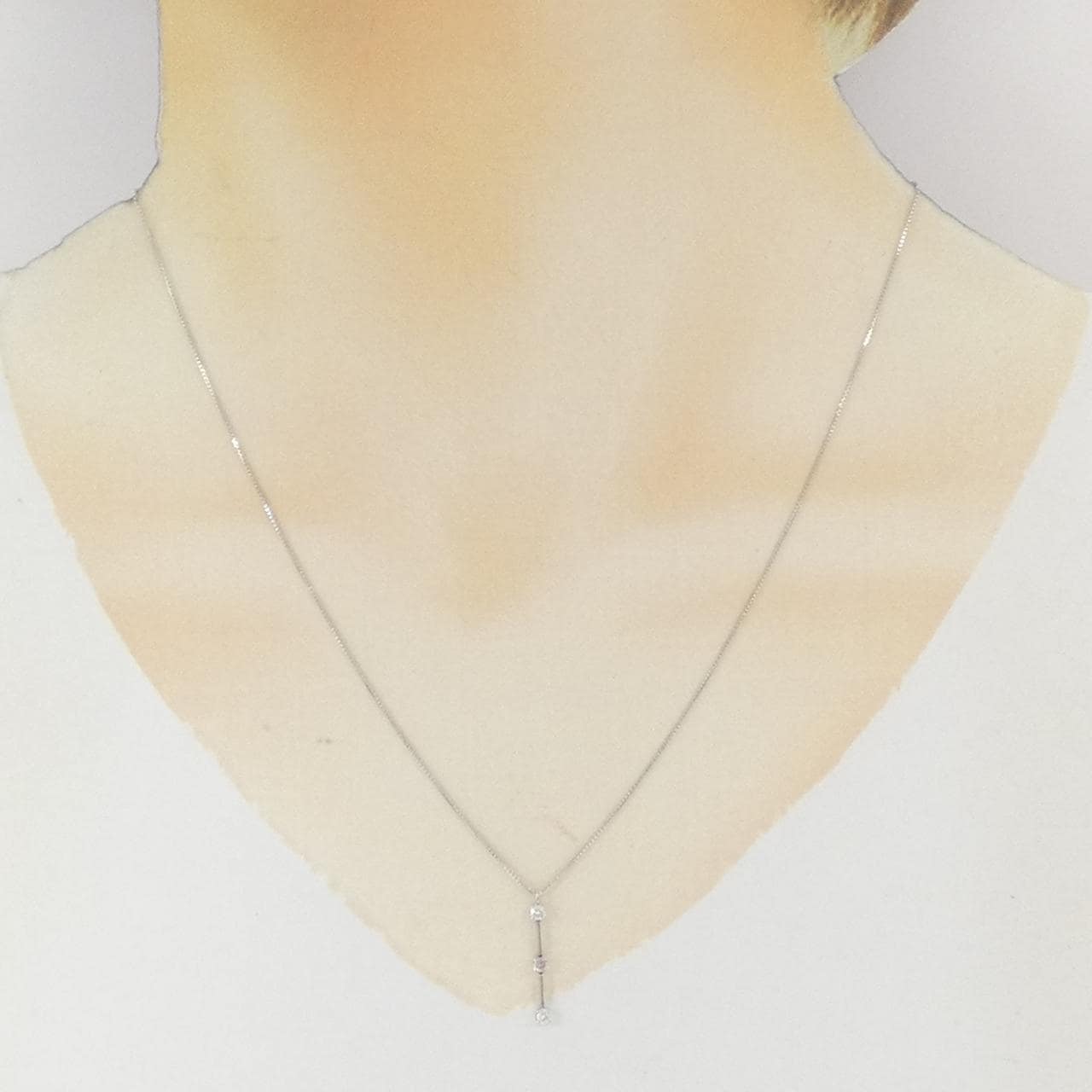 K18WG ダイヤモンド ネックレス 0.130CT