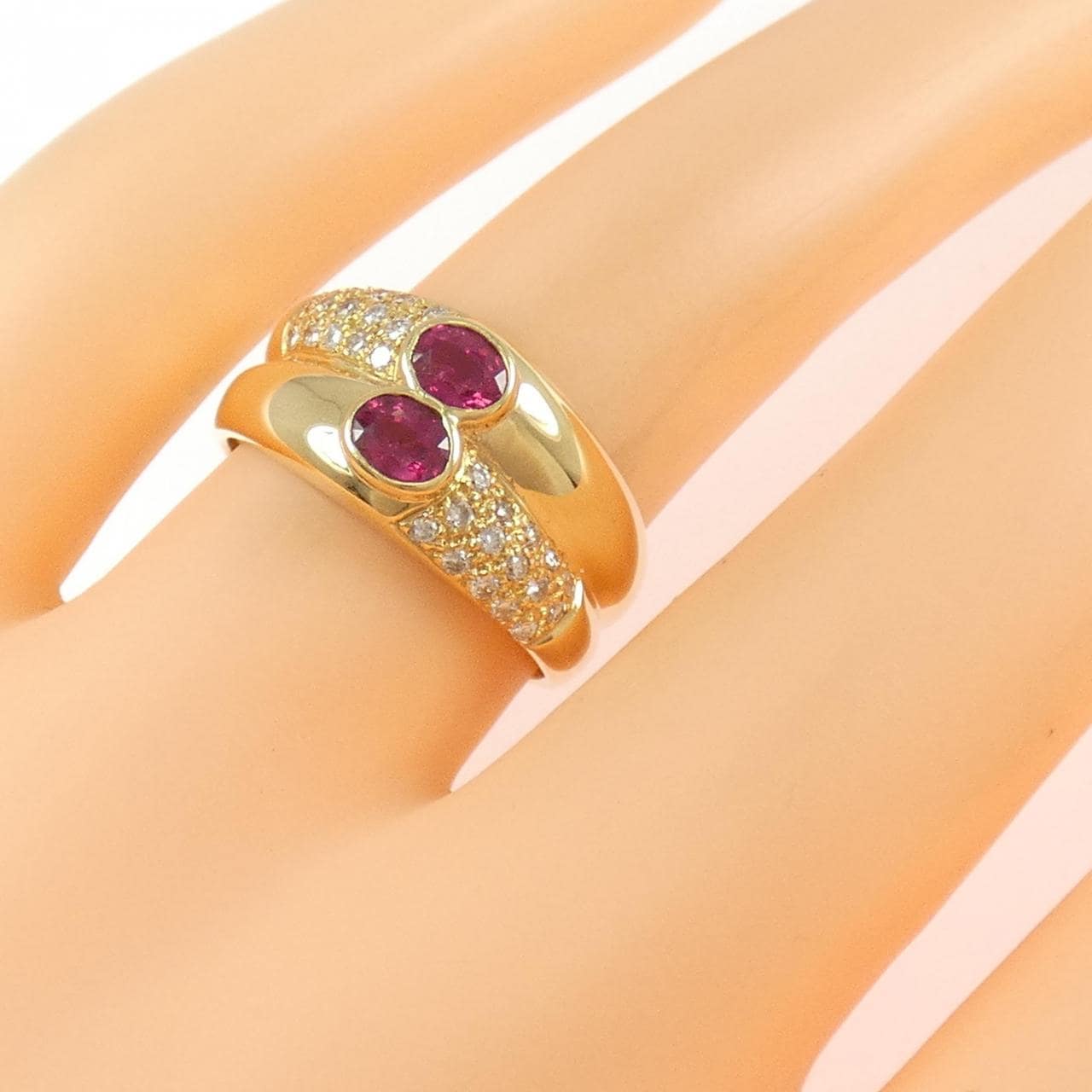 K18YG ルビー リング 0.40CT