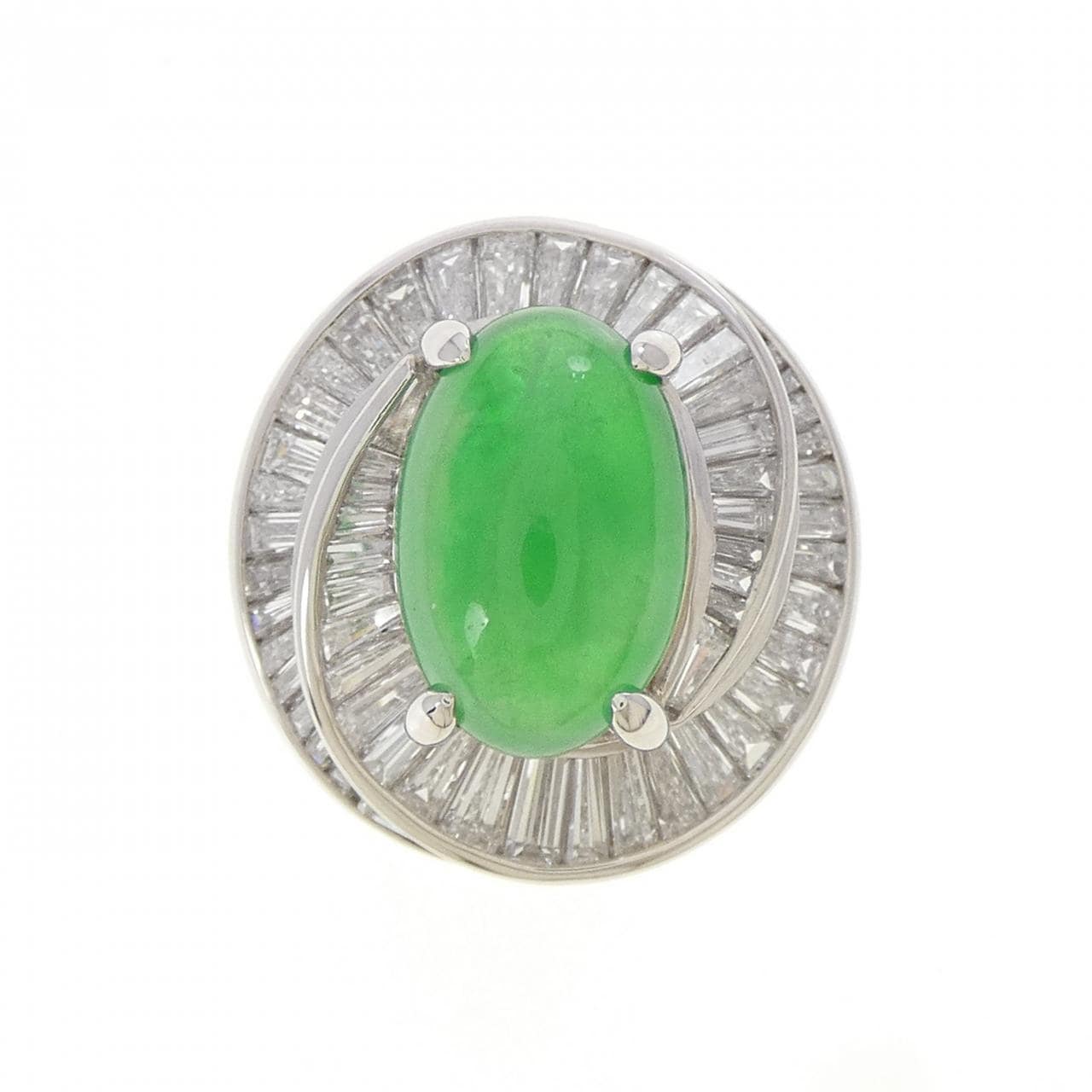PT900 ヒスイ リング 4.51CT