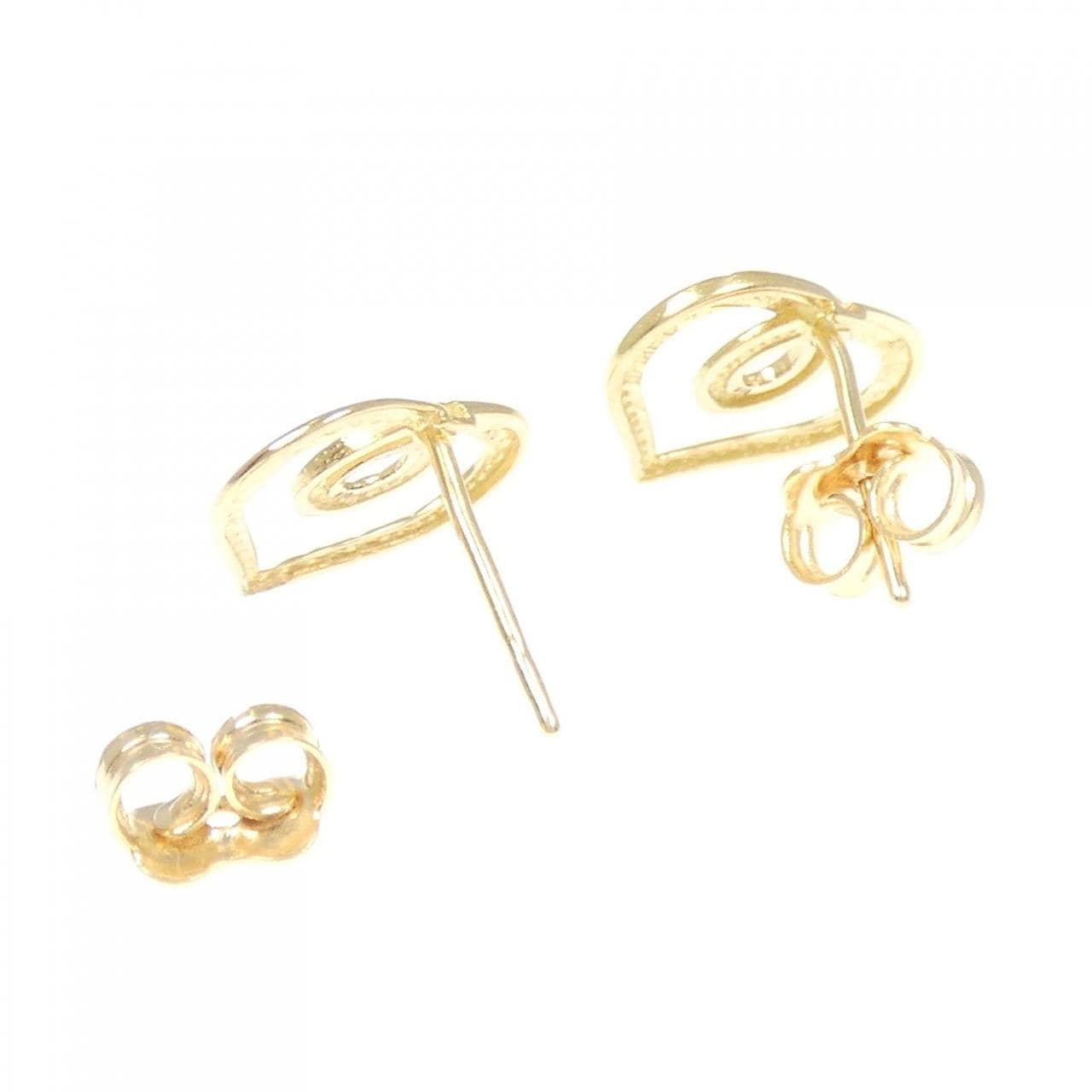 K18YG/K18WG/750YG ハート ピアス