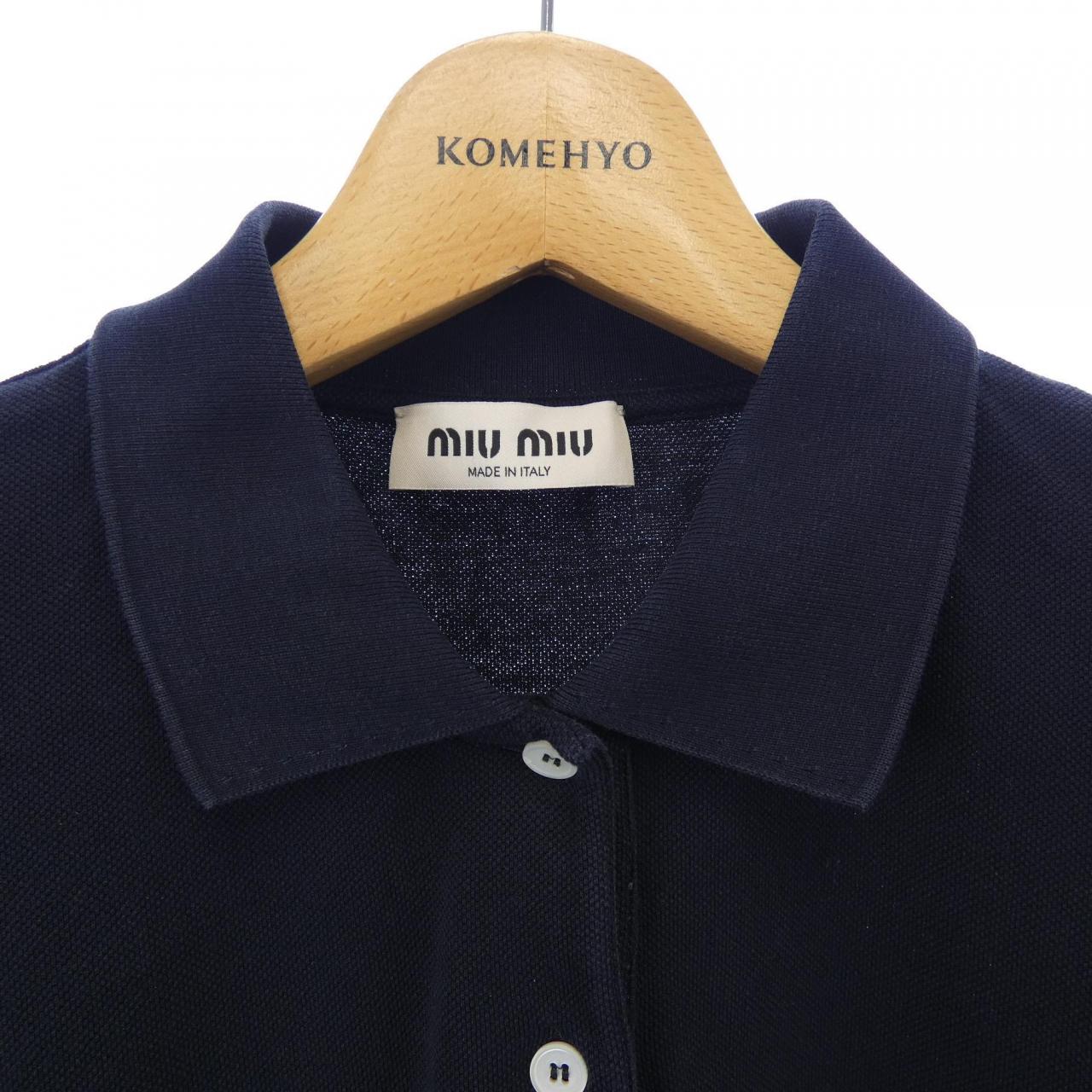 ミュウミュウ MIU MIU コットンピケ MIU MIU ロゴ MJN535 SOOO 14RW ポロシャツ