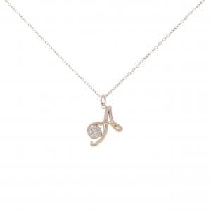 K18PG イニシャルA ダイヤモンド ネックレス 0.14CT