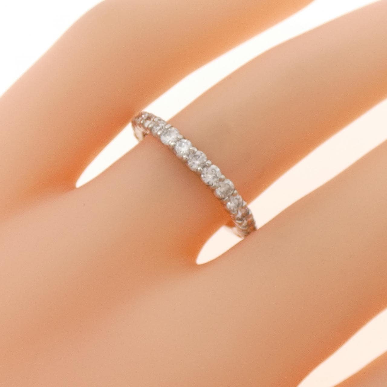 K18WG ハーフエタニティ ダイヤモンド リング 0.52CT
