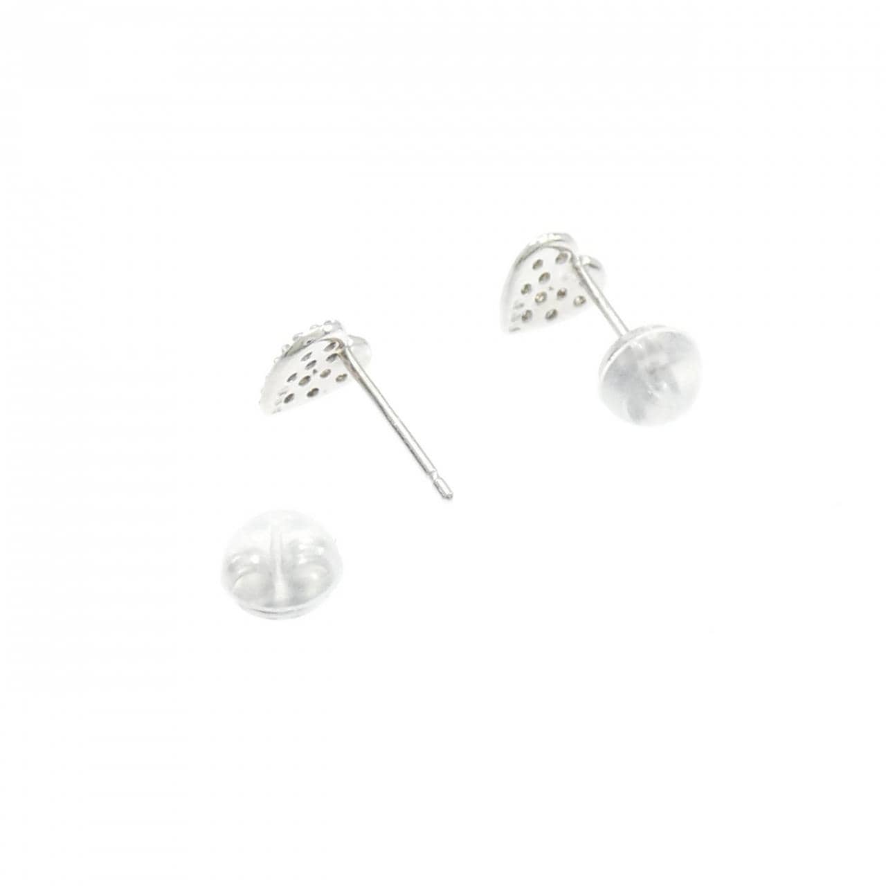 K18WG ハート ダイヤモンド ピアス 0.10CT