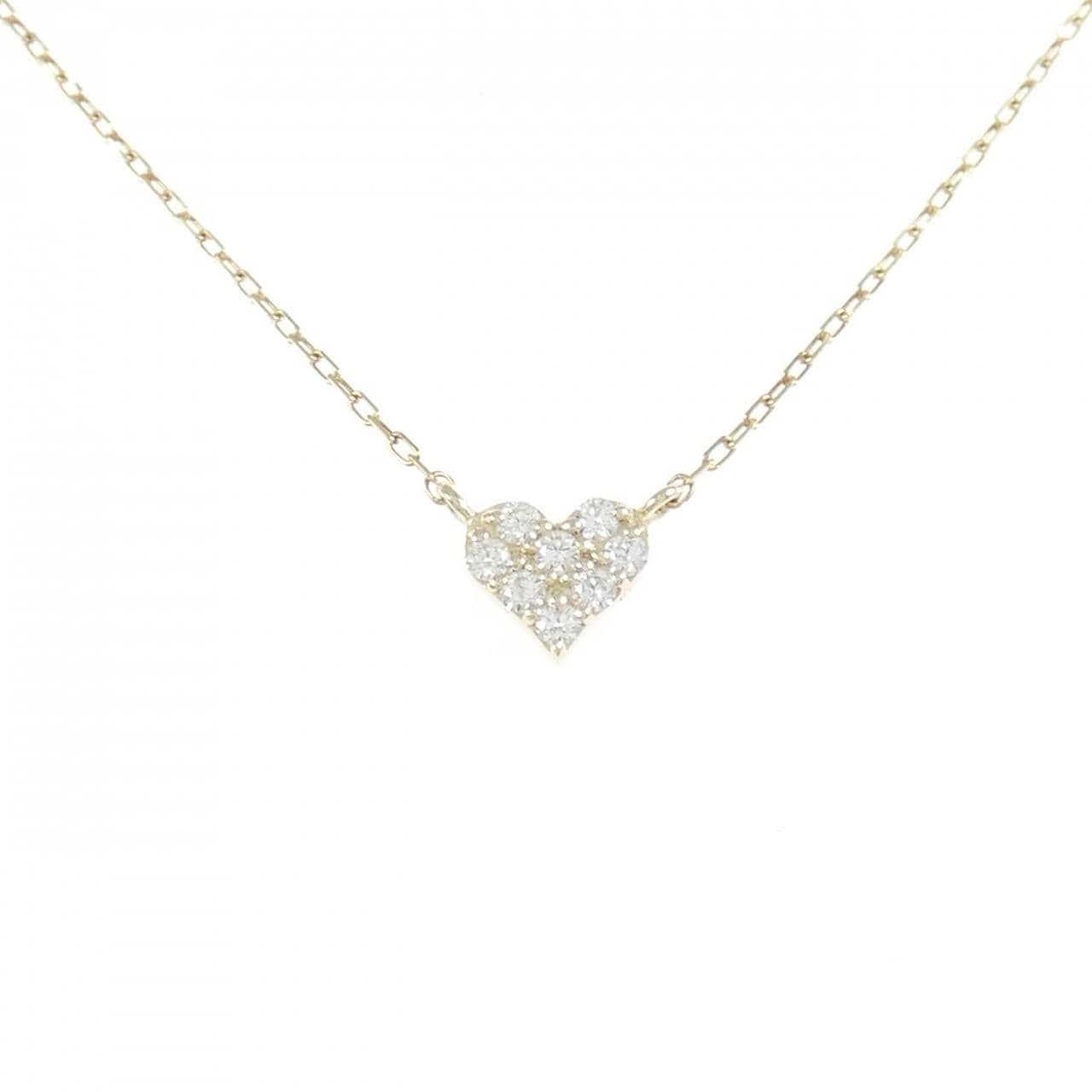 K10YG ハート ダイヤモンド ネックレス 0.10CT