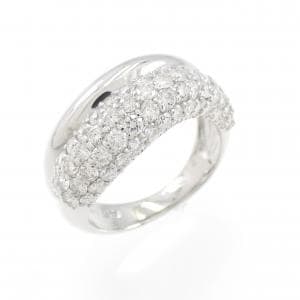 K18WG パヴェ ダイヤモンド ピンキーリング 0.72CT