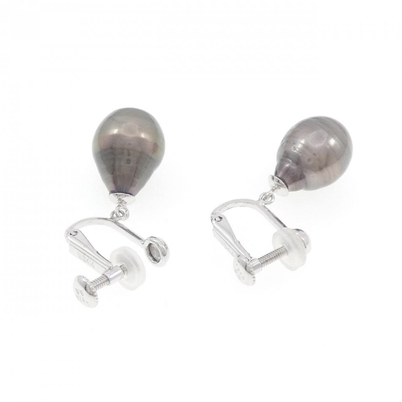 K14WG黒蝶珍珠耳夹