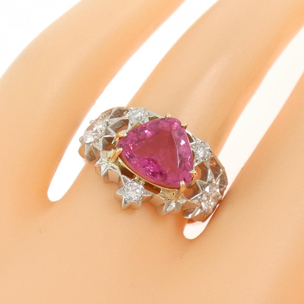 PT900/K18YG トルマリン リング 2.59CT