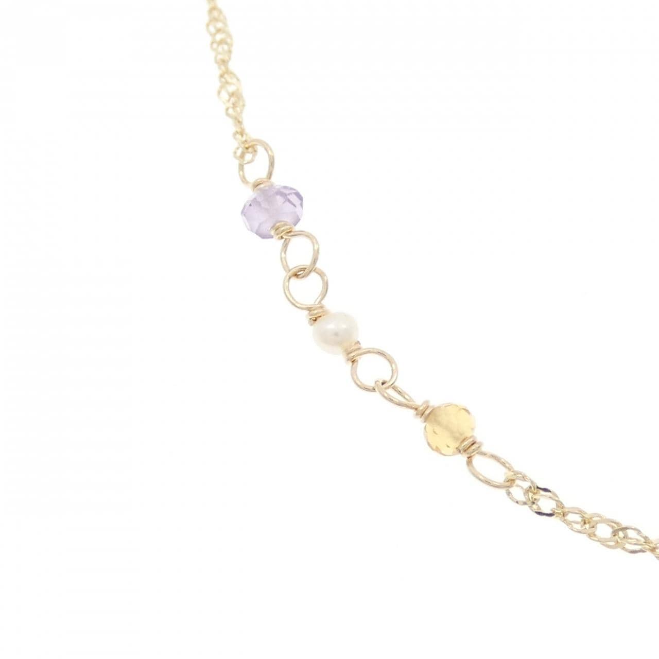 K10YG カラーストーン ネックレス